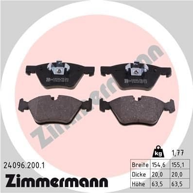 Brake Pad Set, disc brake 24096.200.1