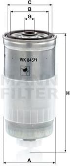 Filter diesel fuel WK845/1