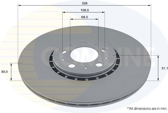 Brake disc, 1pcs FRONT ADC2922V