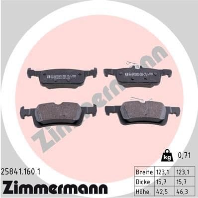 Brake Pad Set, disc brake 25841.160.1