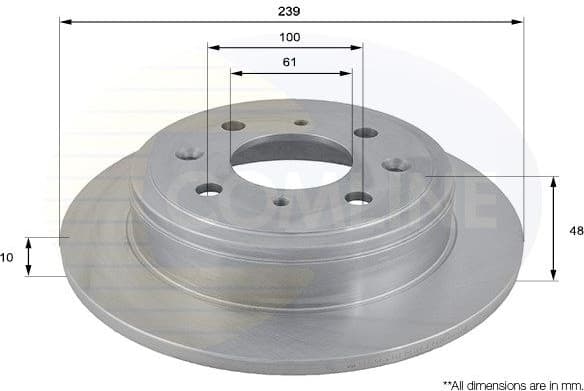 Brake disc, 1pcs REAR ADC0518 - image 2