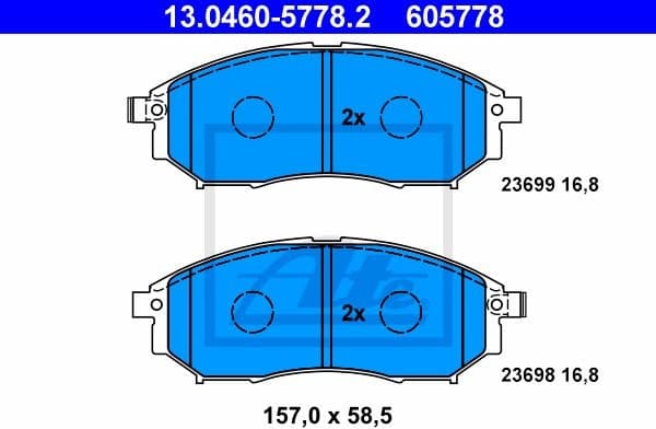 Brake Pad Set, disc brake 13.0460-5778.2 - image 2