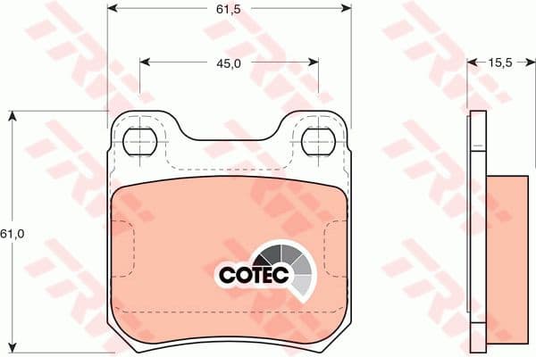Brake Pad Set, disc brake COTEC GDB915
