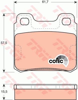 Brake Pad Set, disc brake COTEC GDB952