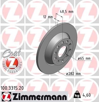 Brake Disc COAT Z 100.3315.20