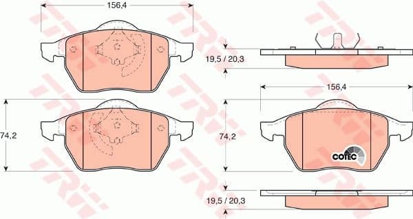 Brake Pad Set, disc brake COTEC GDB1200