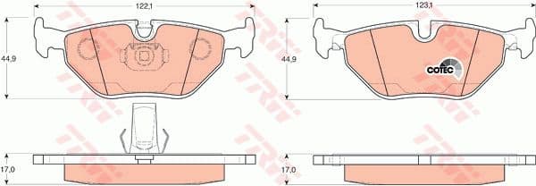 Brake Pad Set, disc brake COTEC GDB1265