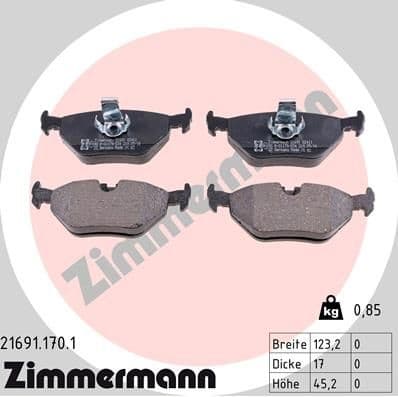 Brake Pad Set, disc brake 21691.170.1