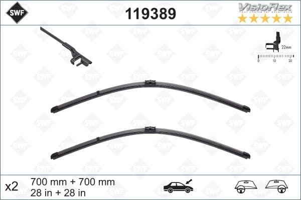 Wiper Blade DAS ORIGINAL SET 119389