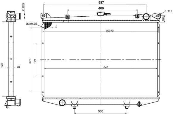 Radiator, engine cooling 503492