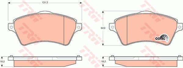 Brake Pad Set, disc brake COTEC GDB1473