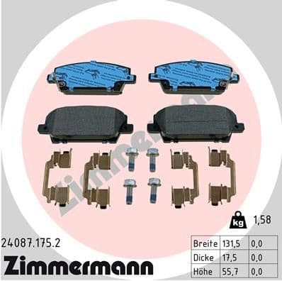 Brake Pad Set, disc brake 24087.175.2
