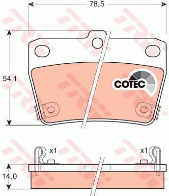 Brake pads rear, Top Quality GDB3279
