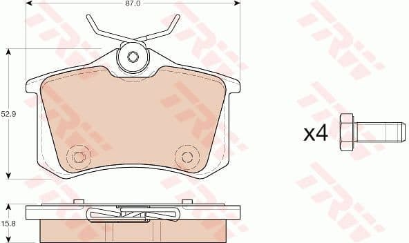 Brake Pad Set, disc brake COTEC GDB1973
