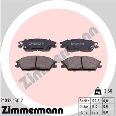 Brake Pad Set, disc brake 21012.150.2