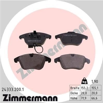 Brake Pad Set, disc brake 24333.200.1