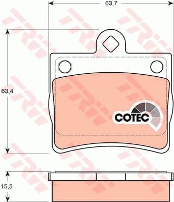 Brake Pad Set, disc brake COTEC GDB1283