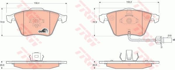 Brake pads front, Top Quality GDB1659