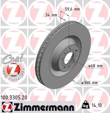 Brake Disc COAT Z 100.3305.20