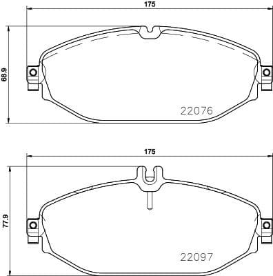 Brake pads front, Top Quality P50124