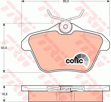 Brake Pad Set, disc brake COTEC GDB1147