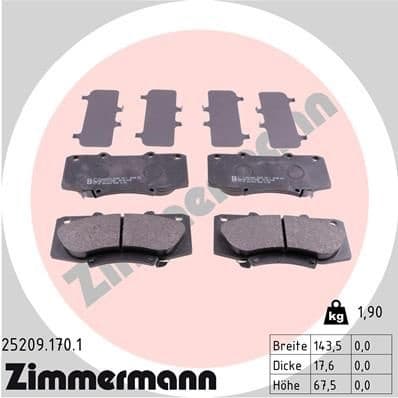 Brake Pad Set, disc brake 25209.170.1