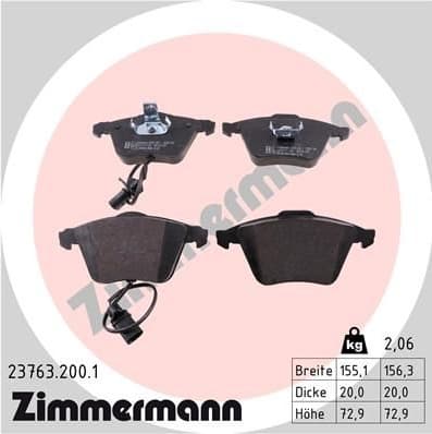 Brake Pad Set, disc brake 23763.200.1