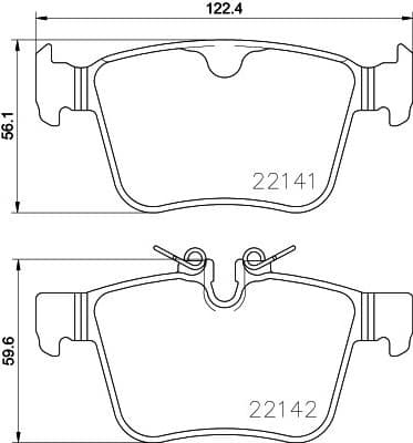 Brake pads rear, Top Quality P86029