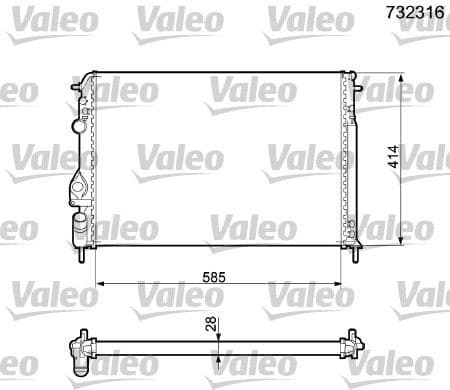 Radiator, engine cooling 732316