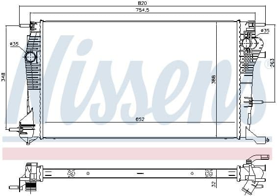 Radiator, engine cooling 637617