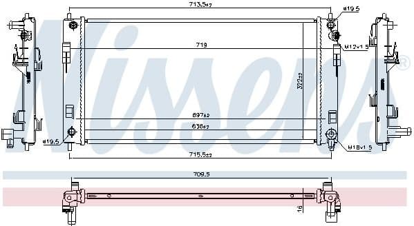 Radiator, engine cooling 68737