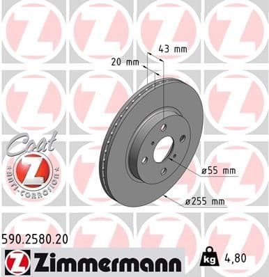 Brake Disc COAT Z 590.2580.20