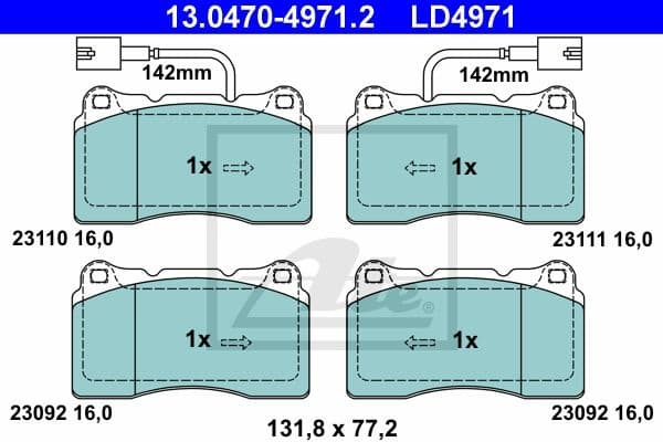 Brake Pad Set, disc brake ATE Ceramic 13.0470-4971.2 - image 2