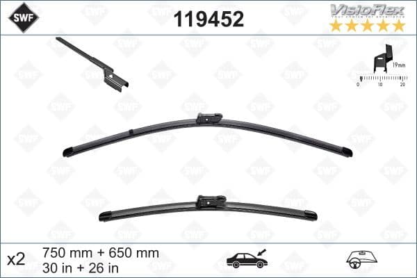 Wiper Blade DAS ORIGINAL SET 119452