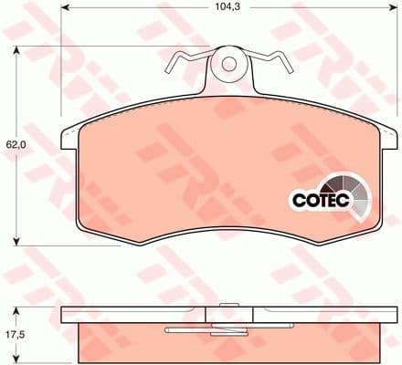 Brake Pad Set, disc brake COTEC GDB469