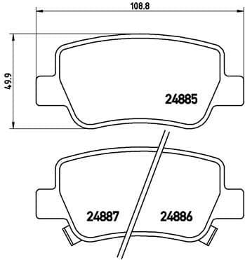 Brake pads rear, Top Quality P83112