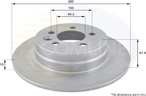 Brake disc, 1pcs REAR ADC1319 - image 2