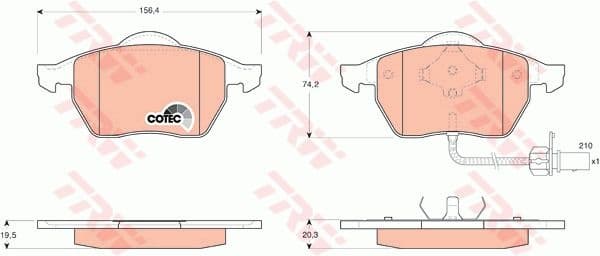 Brake Pad Set, disc brake COTEC GDB1440