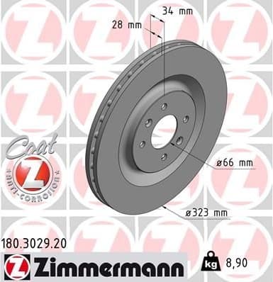 Brake Disc COAT Z 180.3029.20