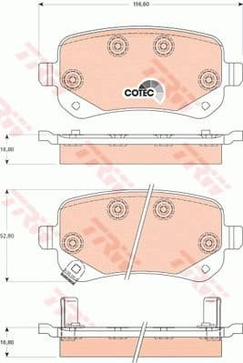 Brake pads rear, Top Quality GDB4176