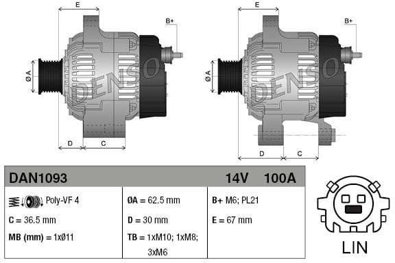 Alternator DAN1093 - image 3