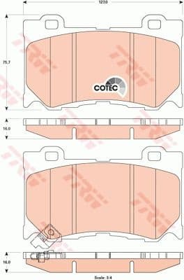 Brake Pad Set, disc brake COTEC GDB3505