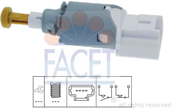 Stop Light Switch Made in Italy - OE Equivalent 7.1225