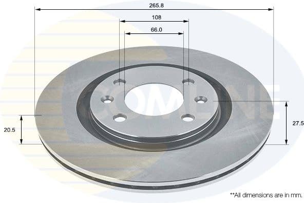 Brake disc, 1pcs FRONT ADC1504V - image 2