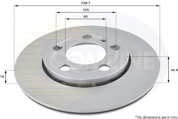 Brake disc, 1pcs FRONT ADC1461V - image 2