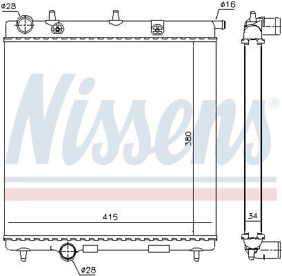 Radiator, engine cooling 63505