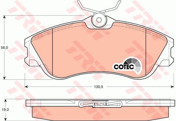 Brake Pad Set, disc brake COTEC GDB1295
