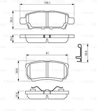 Brake Pad Set, disc brake 0986494502 - image 2