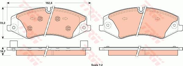 Brake pads front, Top Quality GDB1898