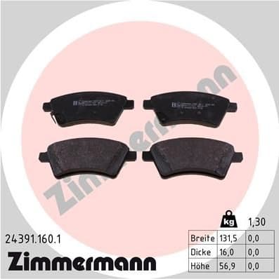 Brake Pad Set, disc brake 24391.160.1